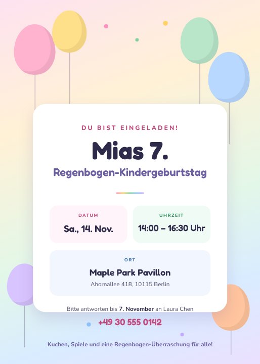Birthday party invitation