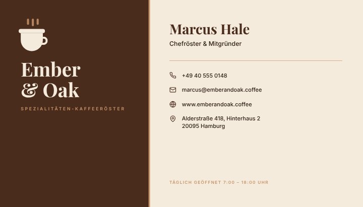 Café business card