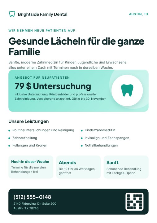 Dental clinic flyer