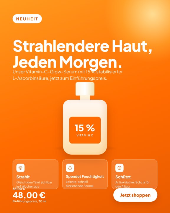Skincare serum launch