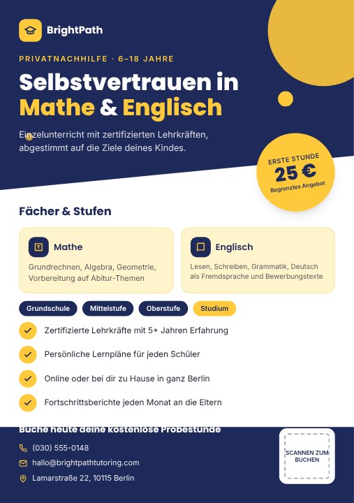 Private tutor flyer