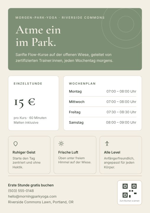 Yoga class flyer