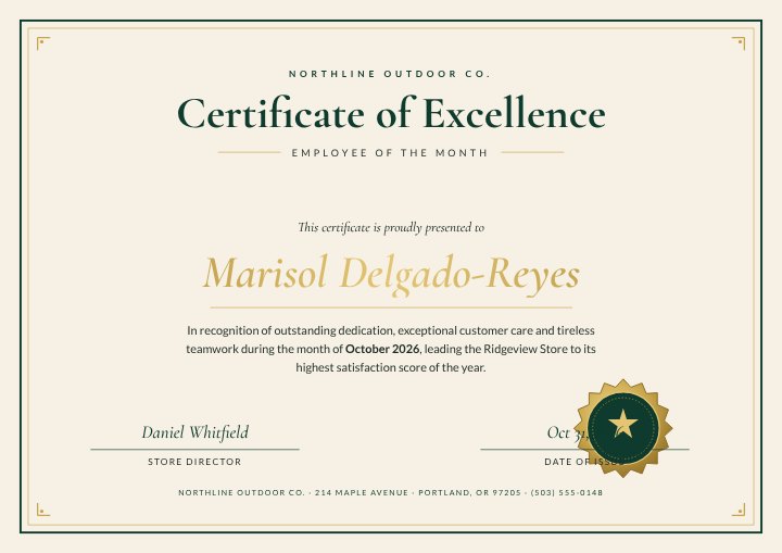 Employee award