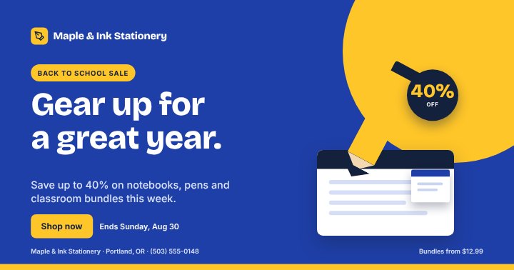 Back to school sale