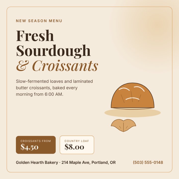 Bakery new menu