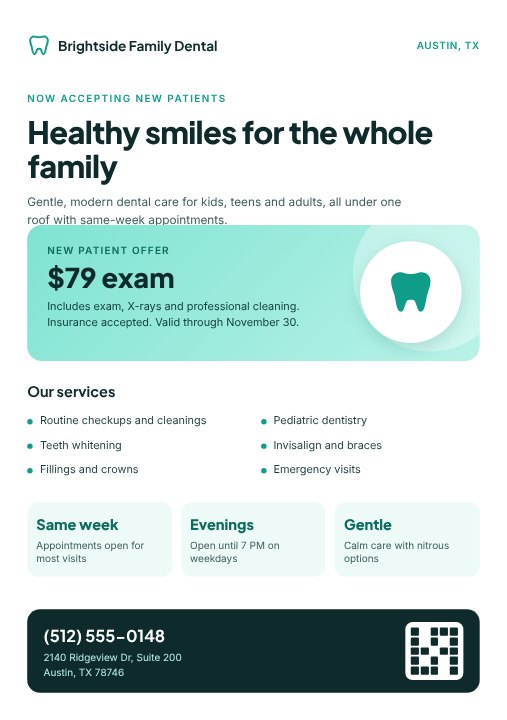 Dental clinic flyer