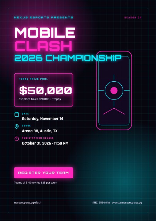 Esports tournament poster