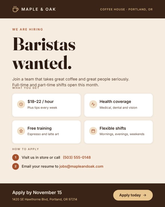 Hiring baristas
