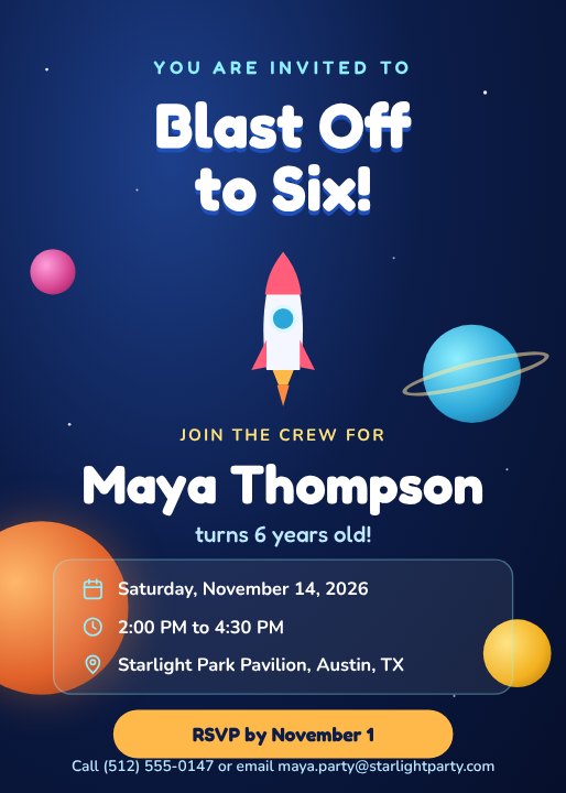 Kids birthday invitation