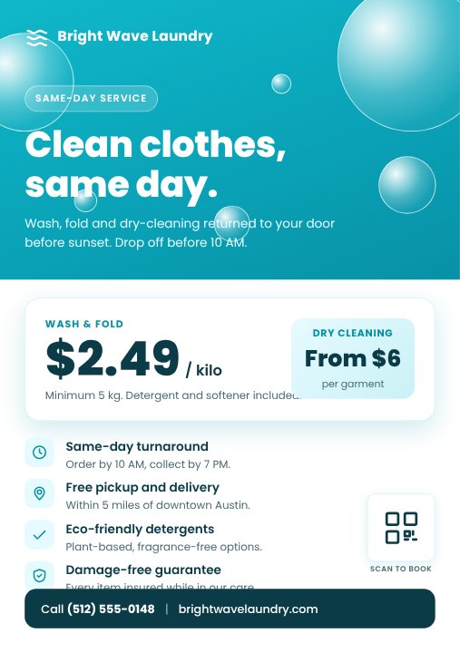 Laundry service flyer