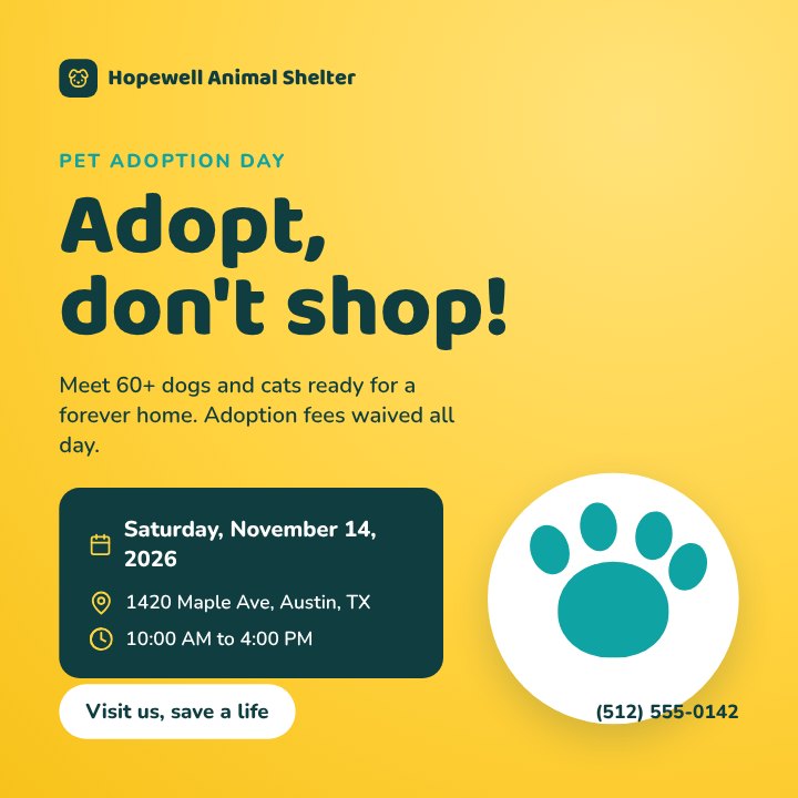 Pet adoption day