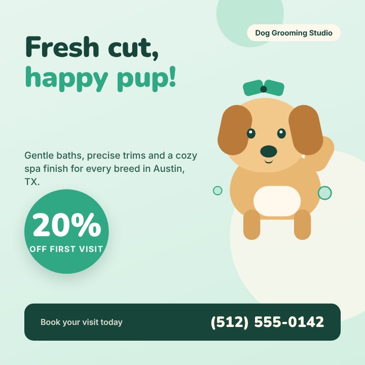 Pet grooming promo