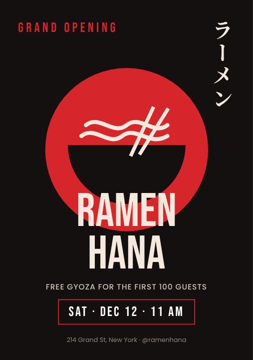 Grand opening flyer