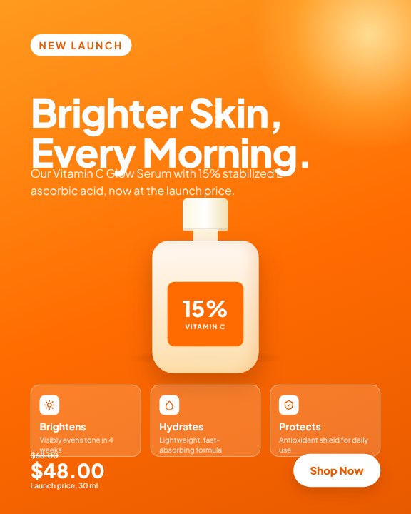 Skincare serum launch