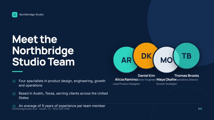 Meet the team slide