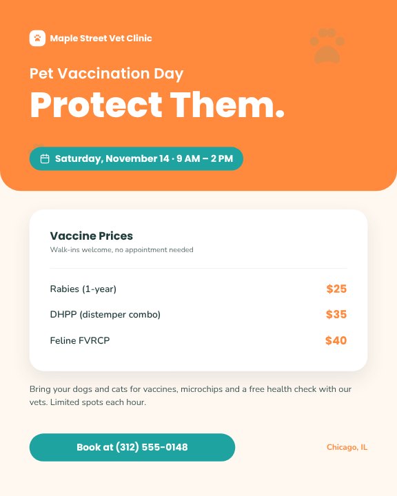 Vet vaccination day