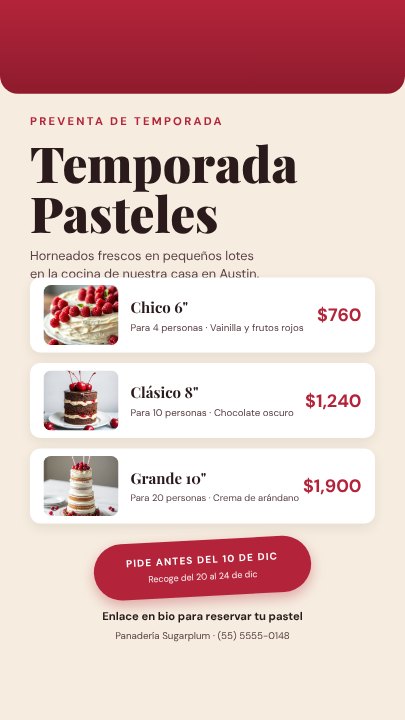 Bakery pre-order story