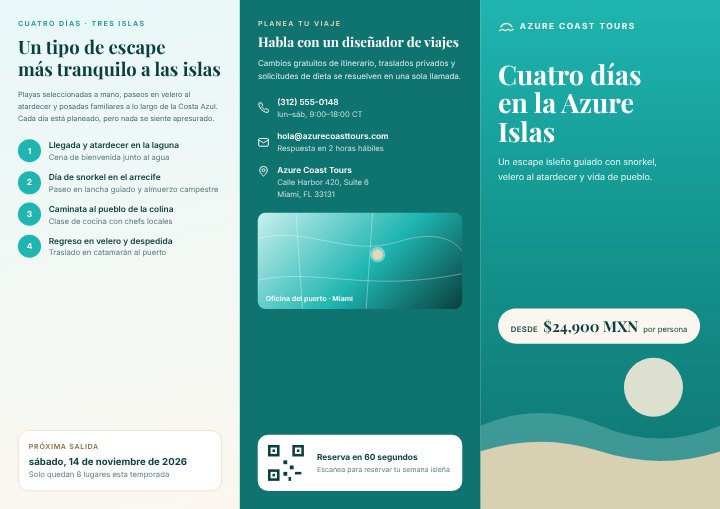 Travel package brochure