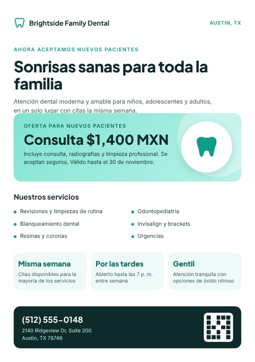 Dental clinic flyer
