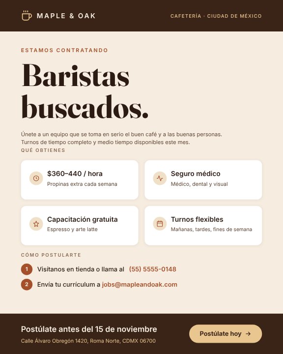 Hiring baristas