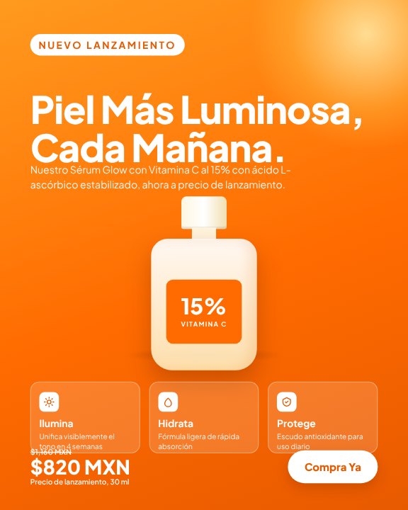 Skincare serum launch