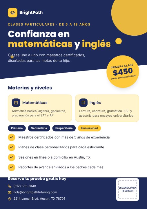 Private tutor flyer