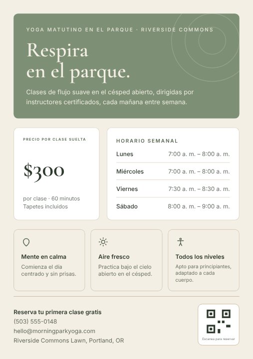 Yoga class flyer