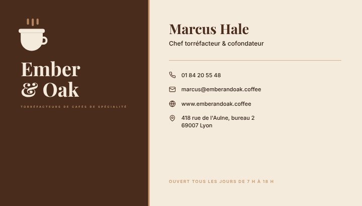 Café business card