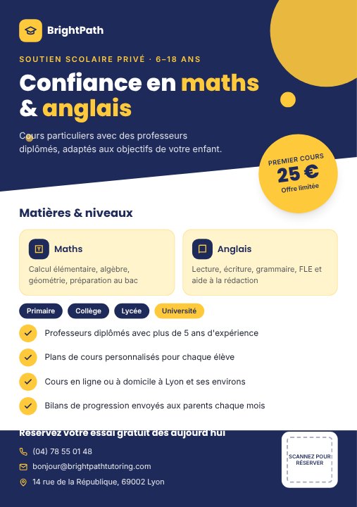 Private tutor flyer