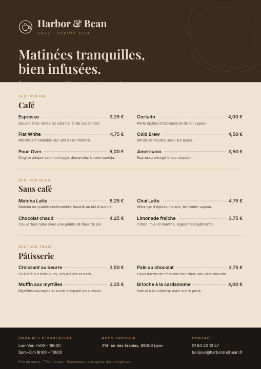 Coffee shop menu board
