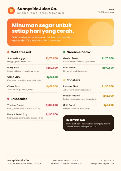 Menu jus