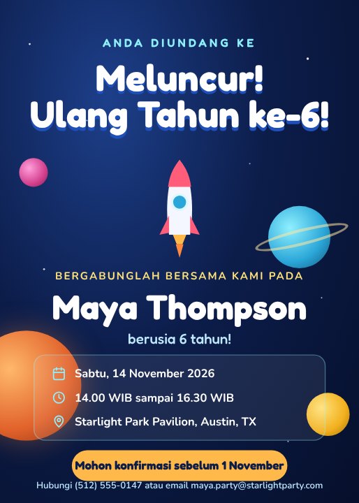 Undangan ulang tahun anak