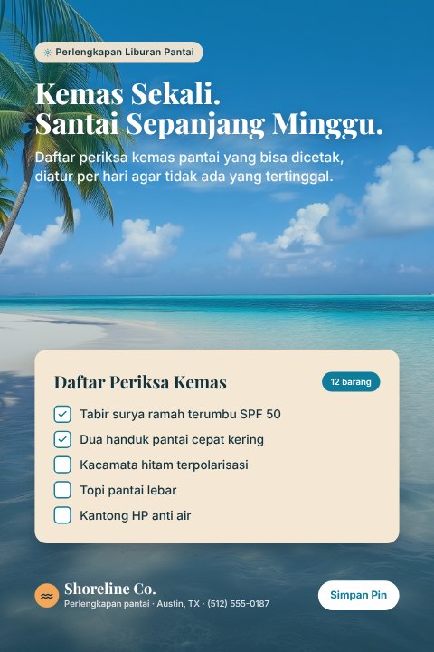 Pin checklist liburan