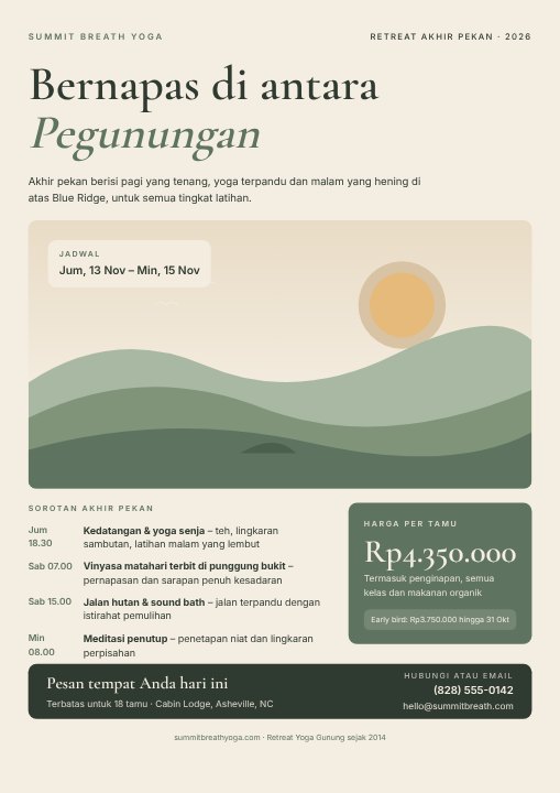 Poster retret yoga