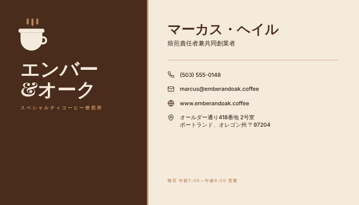 Café business card