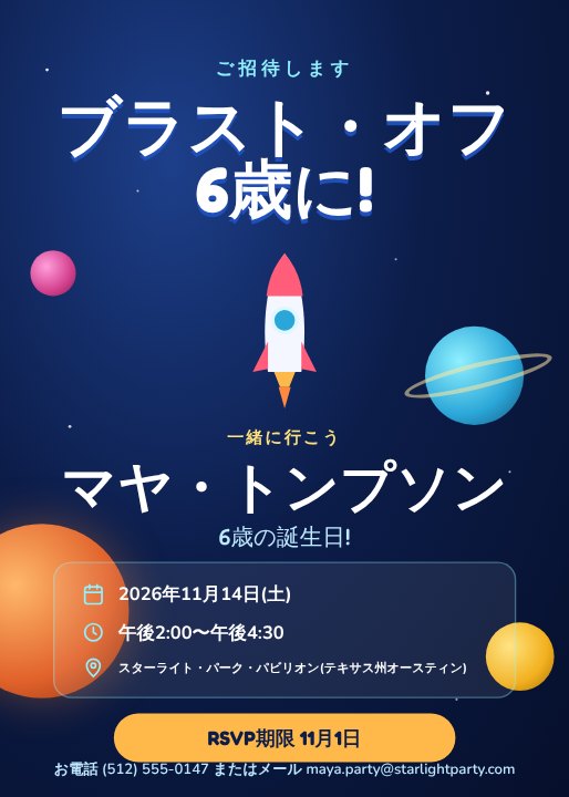 Kids birthday invitation
