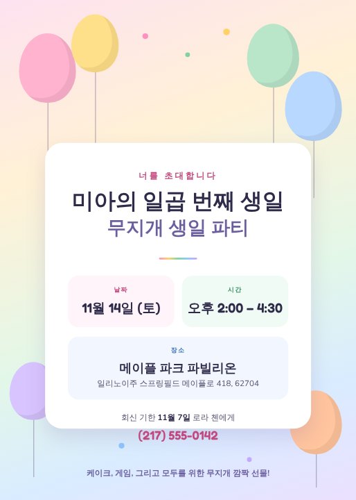 Birthday party invitation
