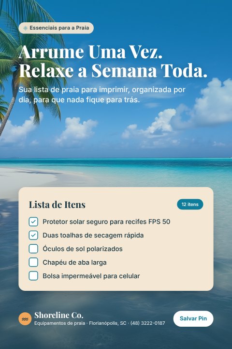 Travel checklist pin
