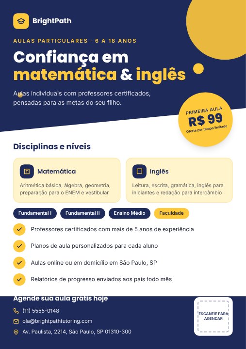 Private tutor flyer