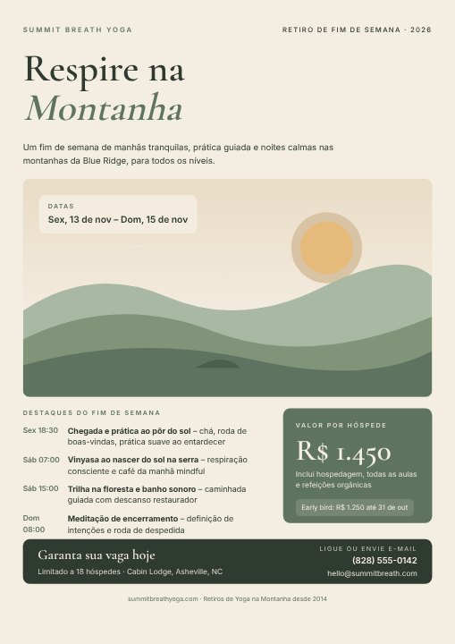 Yoga retreat poster