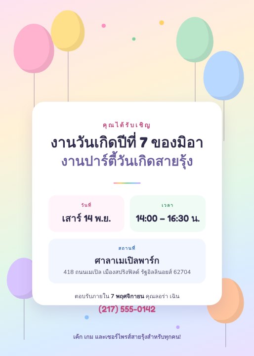 Birthday party invitation
