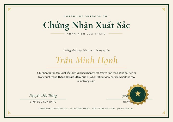 Employee award