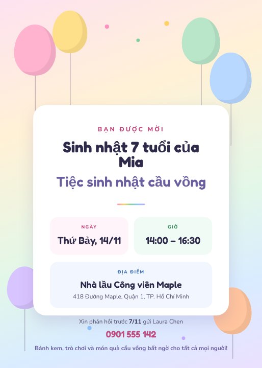 Birthday party invitation