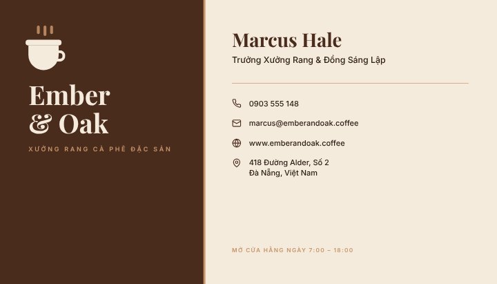 Café business card