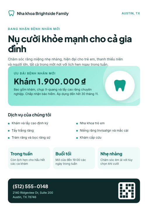 Dental clinic flyer