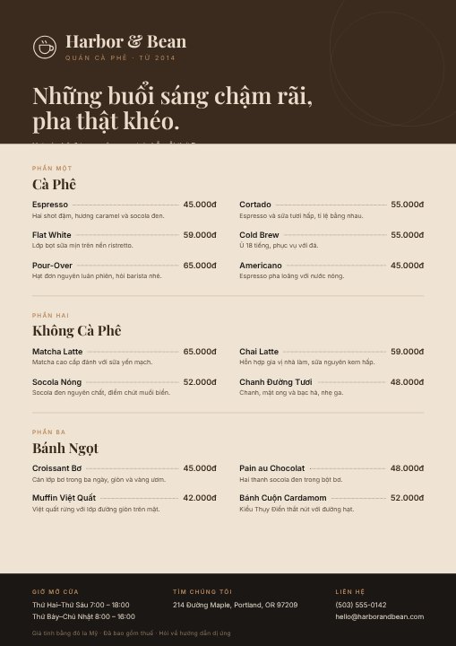 Coffee shop menu board
