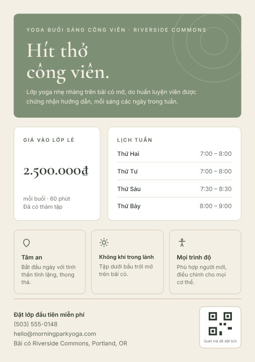 Yoga class flyer