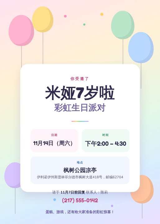 Birthday party invitation